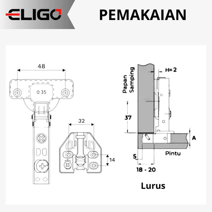 Engsel ESI-3D-I photo 2