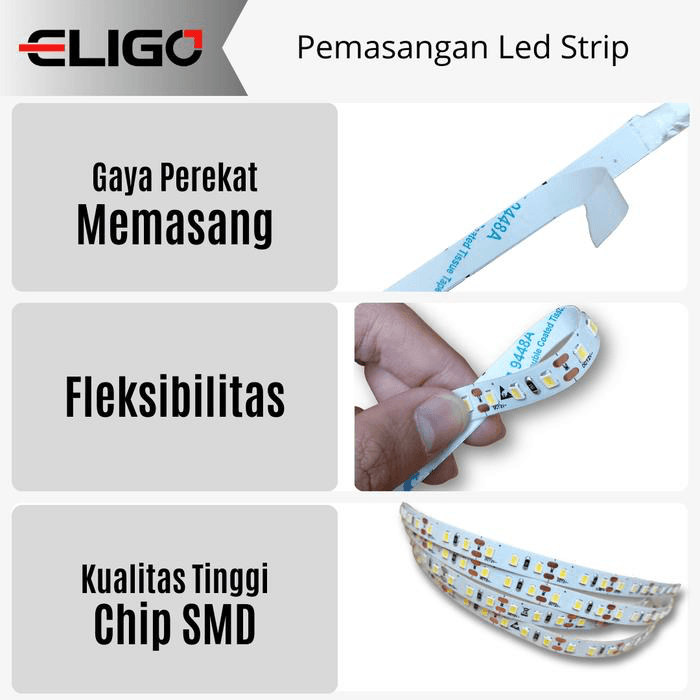 SMD-120D LED Strip 24V 10W 3000K detail 12