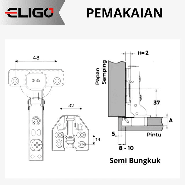 Engsel ESF-2D-I detail 5